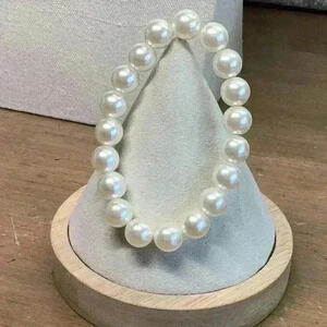 Faux Pearl Beaded Acrylic Bracelet